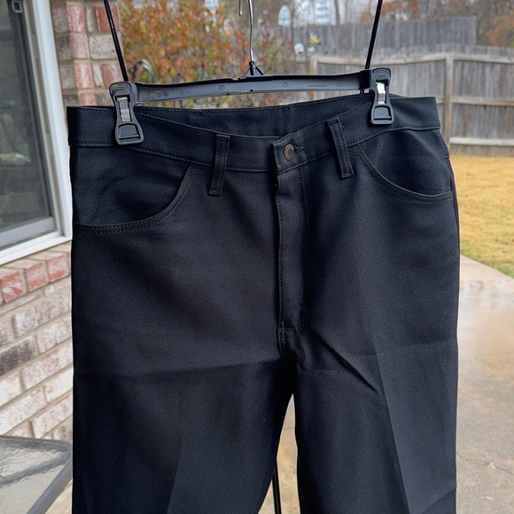 Vintage Black Cowboy Western Dress Wranglers 35x30 US Polyester